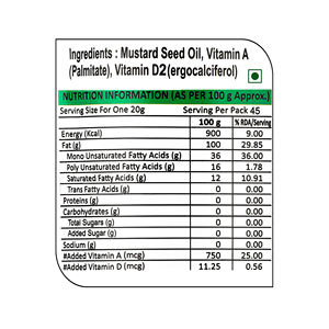 Huile de moutarde Pansari Kacchi Ghani 1L, huile de moutarde pure pressée à froid pour une cuisine saine - Product Image 4