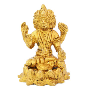Pequeña escultura de latón hecha a mano de artesanía india Brahma Ji - Product Image 1