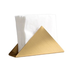 Porte-serviettes en laiton pour la maison, le bureau, la table de restaurant, utilisation décorative, porte-serviettes en métal sur pied, en forme de triangle - Product Image 1
