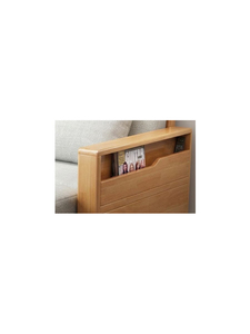 Sofá Cama Minimalista con Estructura de Madera Maciza y Cojín de Tela, Diseño Convertible para Sala de Estar, 2 Plazas - Product Image 3