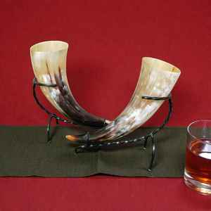 Corne à boire viking de luxe, finition artisanale haut de gamme, avec support métallique, en corne naturelle polie, capacité 500 ml, anti-fuite, la meilleure - Product Image 5