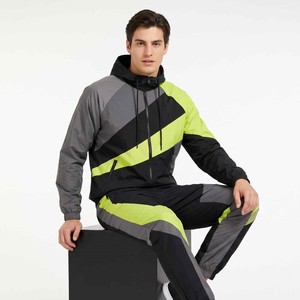 Manufacturer Custom Mens Track Suit Color Block Printed Nylon Windbreaker <b>Jacket</b> and Pants Set Streetwear 2 Piece Jogger Set OEM - Product Image 4
