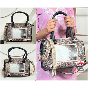 Bolsos de Viaje de Cuero Vacuno con Diseño Personalizado, Bolsos Medios Tipo Speedy, Nuevos Bolsos de Viaje con Diseño de As de Picas y Estampado Floral para Mujer, Venta al Por Mayor - Product Image 1