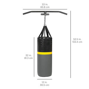 Sacs de frappe lourds les plus vendus en cuir, hauteur réglable, écologiques, pour entraînement adulte - Product Image 2