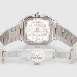 Montre Homme AURALUXURIA à Quartz Analogique avec Moissanite, Boîtier Argenté, Tons Or et Argent, Étanche 10 ATM, 25mm, Luxe Jour/Date - Product Image 5