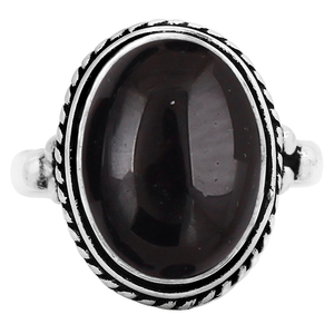 Gourik Vintage 925 Sterling <b>Silver</b> Black Onyx Bohemian Bezel Setting <b>Solitaire</b> Statement <b>Rings</b> for Women - Product Image 2