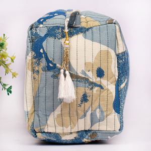 Trousse de Toilette Matelassée Lavable en Gros avec Fermeture Éclair, Pochette à Maquillage Écologique en Toile de Coton, Pochette à Accessoires Double Face pour Cosmétiques - Product Image 4