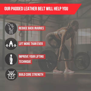 Ceinture de musculation en cuir véritable pour haltérophilie, entraînement de musculation, ceinture de soutien lombaire rembourrée de 4 pouces pour la musculation - Product Image 3