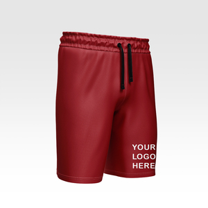 Pantalones Cortos Deportivos Rojos Personalizados para Hombre, de Secado Rápido, con Cordón en la Cintura, Impresión de Logotipo por Transferencia de Calor, Suministro al por Mayor OEM, Fabricante de Artículos Deportivos - Product Image 4