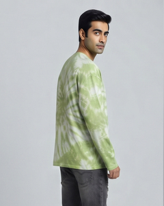 Camiseta de hombre con lavado ácido, de manga larga, de algodón con efecto desgastado por el sol, cuello redondo, corte regular, estilo casual urbano, ajuste holgado - Product Image 5