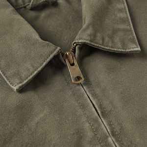 Chaqueta de Lona Lavada Verde Oliva Vintage para Hombre, Estilo Americano Otoñal, Solapa, Cierre de Botón, Chaqueta de Trabajo Detroit - Product Image 6
