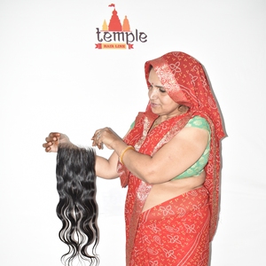 Cabello 100% Remy Indio Sin Procesar, Cierre HD 6*6, Ondulado Natural, Paquete de Cabello de Templo, Sin Trenzado, Liso, Sin Procesamiento Químico - Product Image 1