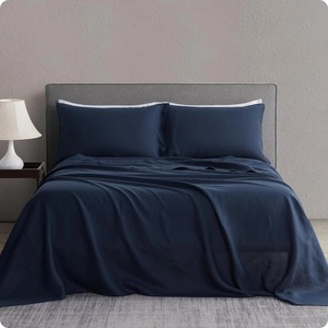 Ensemble de draps en lin français 100% de haute qualité avec un drap-housse, un drap plat et deux taies d'oreiller - Product Image 1