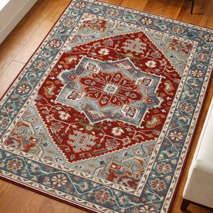 Tapis Oushak fait main - Style turc traditionnel, tapis floral vintage - Product Image 1