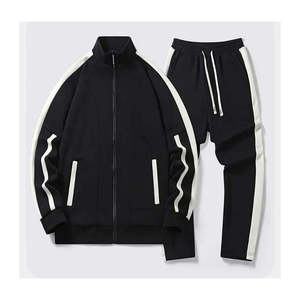Ensemble de survêtement oversize exclusif pour homme, col montant, pantalon de jogging, color block, vêtements de sport, OEM, marque privée, streetwear, vente en gros - Product Image 4