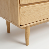 Commode à 4 tiroirs en teck moderne pour chambre à coucher, salon, hôtel - Commode de style scandinave en bois massif de haute qualité