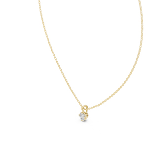 18K Gold Round Cut Lab-Grown Diamond VVS1 Clarity E Color Women's <b>Necklace</b> with Wedding Party Gift Direct Factory Offer - Product Image 6