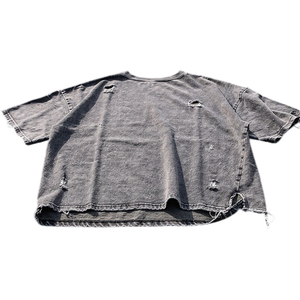 T-shirt personnalisé effet vieilli pour hommes et femmes, 100 % coton, col rond, manches courtes, t-shirts unisexes effet vieilli, haut personnalisé effet vieilli - Product Image 3