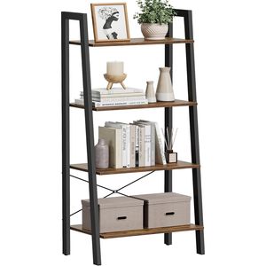 Étagère à 4 niveaux avec structure en acier, style industriel, pour le salon, le bureau à domicile, la cuisine, la chambre - Product Image 1