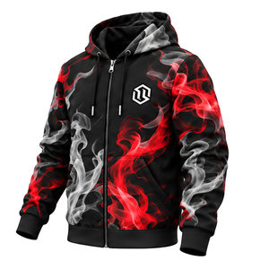 Men's <b>Full</b> <b>Zip</b> <b>Hoodie</b> 100% Cotton Lightweight Windproof Casual Jacket Front Logo Side Pockets Outdoor Apparel - Product Image 3