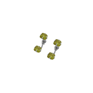 Premium 925 Sterling Silver Fine Jewelry Stone Peridot Rough Shape Butterfly Lock Stud <b>Earring</b> Prong Setting - Product Image 3