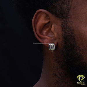 Fashion Moissanite Diamond Rectangular Stud <b>Earrings</b> 925 Sterling <b>Silver</b> Elegant Luxury Jewelry <b>For</b> Women <b>Men</b> - Product Image 3