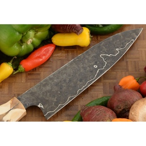 Couteau de chef personnalisé fait main Jexmoo en acier carbone avec lame de 8 pouces, manche élégant, étui en cuir - Cadeau pour chef - Product Image 4