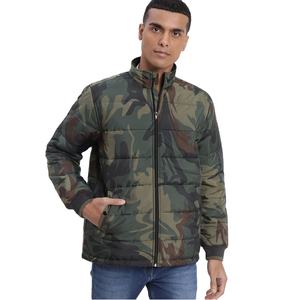 2025 nuevo diseño de camuflaje chaqueta acolchada para hombre de lujo de alta calidad con cordón personalizado con cremallera chaqueta acolchada para hombres - Product Image 3