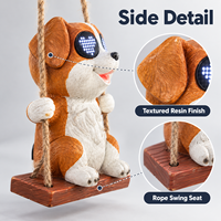Décoration de jardin extérieur, décorations suspendues pour chiens, vente en gros, OEM, statue d'animal personnalisée avec yeux LED solaires mobiles