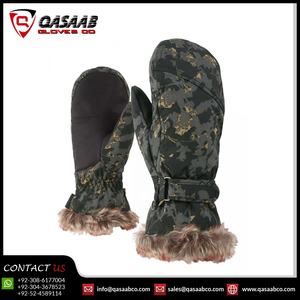 Gants de Ski Snowboard à doigts entiers pour femmes hiver mitaines en cuir de vachette imperméable Protection UV thermique en peau de mouton personnalisée PU - Product Image 4