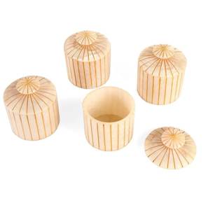 Classic Design Resin Dry Fruit Jar Set Stackable Kitchen Ramadan <b>Eid</b> <b>Gift</b> Pearl Tray with Resin Jars 4 Pcs Set - Product Image 5