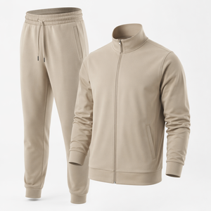 Ensemble de survêtement unisexe bordeaux 2 pièces, sweat-shirt à fermeture éclair intégrale et pantalon de jogging, couleur unie, vêtements décontractés pour adultes, saison d'automne - Product Image 4