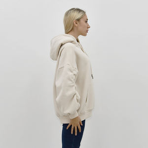 Sweat-shirts à capuche décontractés pour femmes grandes tailles, personnalisables avec logo OEM, en polaire, couleur unie, anti-boulochage, respirants. - Product Image 6