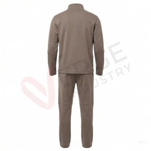Ensemble de survêtement gris pour homme, manches longues, col montant, fermeture éclair sur le devant, couleur unie, respirant, coupe décontractée, vêtements d'automne - Product Image 2