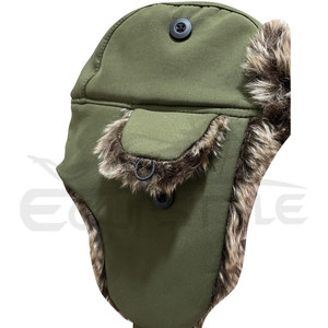 Nuevo Sombrero Trapper Verde Oliva, Impermeable, de Lona Encerada, con Orejeras de Piel, para Clima Frío, Suministro OEM Personalizado, Sombrero Trooper - Product Image 3