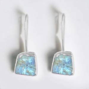 Pendientes Colgantes de Piedra Lunar Natural Hechos a Mano, Plata 925, Joyería de Piedras Preciosas Naturales - Product Image 4