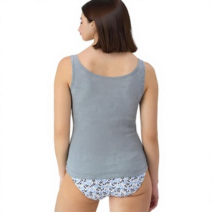 Camiseta sin Mangas de Algodón Orgánico Transpirable para Mujer, Estilo Casual Elegante, Cuello Redondo, Color Sólido, Versátil para el Verano - Product Image 3