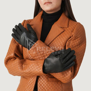Gants de moto en cuir véritable en gros, logo personnalisé, faible MOQ, marque privée, marron, style Cafe Racer, compatibles écran tactile - Product Image 6