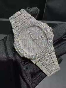 นาฬิกาข้อมือสแตนเลสสตีลทรงสี่เหลี่ยมหรูหราสไตล์วินเทจ ระบบจักรกล ETA ประดับเพชรโมอิสซาไนต์ สำหรับขายต่อ - Product Image 5