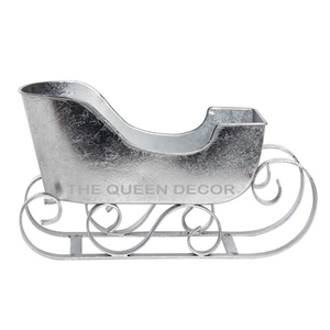 New Style Christmas <b>Tabletop</b> Metal Christmas Sleigh Metal Bottle <b>Storage</b> Holding Creative Sleigh Metal Blank Sublimation - Product Image 4