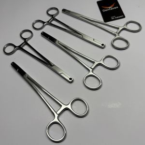 Pinces hémostatiques droites, lot de 5, en acier inoxydable SS420, finition satinée, réutilisables, instrument médical Dentavex - Product Image 6