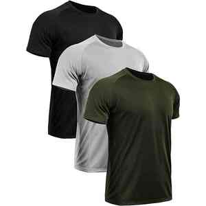Camiseta personalizada negra, camisetas de gimnasio transpirables, 100% poliéster, para hombre - Product Image 6