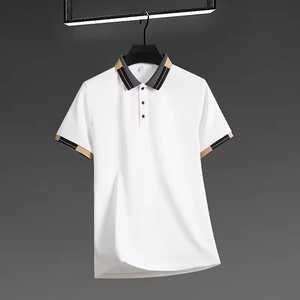 Polo de Manga Corta Negro para Hombre, Tejido de Punto, Color Sólido, Diseño Casual con Cuello Abotonado - Product Image 5