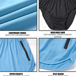 Pantalones Cortos Deportivos Elite Premium para Hombre, Diseño Personalizado, Sólidos, Casuales, Textura Suave, Ligeros, Ecológicos, Transpirables, Listos para el Deporte - Product Image 6
