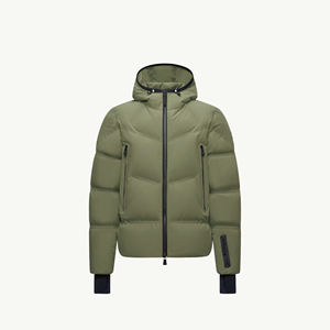 Men Winter Hooded Bubble <b>Jacket</b> Lightweight <b>Warm</b> Quilted Casual Full Zip Regular Fit Outdoor Comfortable Outerwear Front Logo - Product Image 1