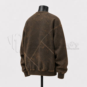 เสื้อสเวตเชิ้ตคอกลมโอเวอร์ไซส์สำหรับผู้ชาย ผ้าฝ้ายเนื้อนุ่มถักแบบพูลโอเวอร์ สีพื้น สไตล์สตรีทแวร์ แขนยาว ทรงปกติ เหมาะสำหรับฤดูใบไม้ร่วง - Product Image 5