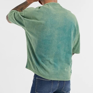 Camiseta Oversize de Alta Calidad con Lavado Ácido, Estilo Urbano, Manga Corta, Casual, Venta al por Mayor, Largo Extendido - Product Image 3