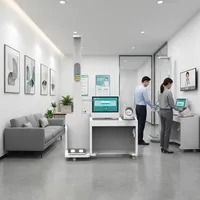 Huasheng Medical Echtzeit-Digitale Gesundheitslösung Telekonsultations-Gesundheitskiosk Touchscreen Titan ABS OEM-Option HS-J02