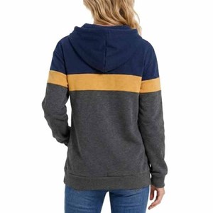 Sudadera con Capucha Personalizada para Mujer, Diseño Color Block, 100% Algodón, Tejido de Punto, Moda Urbana, Sudaderas de Alta Calidad, OEM - Product Image 2