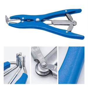 Alicates de expansión Burdizzo sin sangre para anillos de castración, herramienta de granja para cerdos y vacas, modelo E-800 CE, de plástico azul para la castración de ganado. - Product Image 5